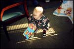 Andrew opening a present