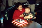 Heather and Andrew with the cake