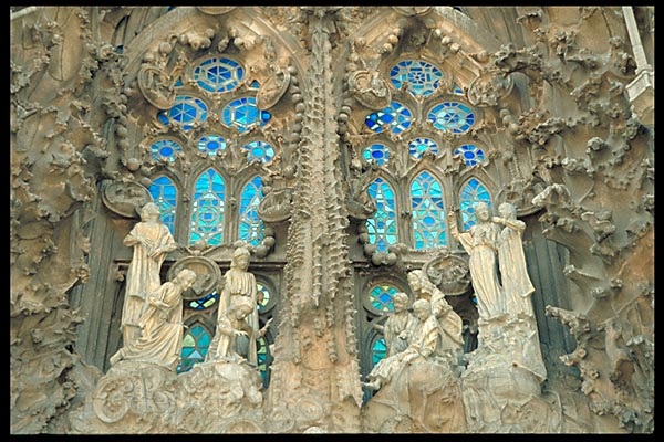Windows and sculpture at the Sagrada Familia, Barcelona